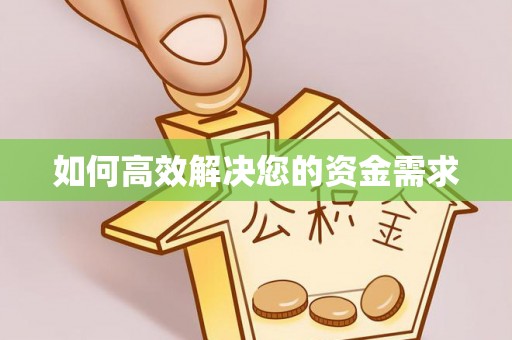 花坛如何高效解决您的资金需求